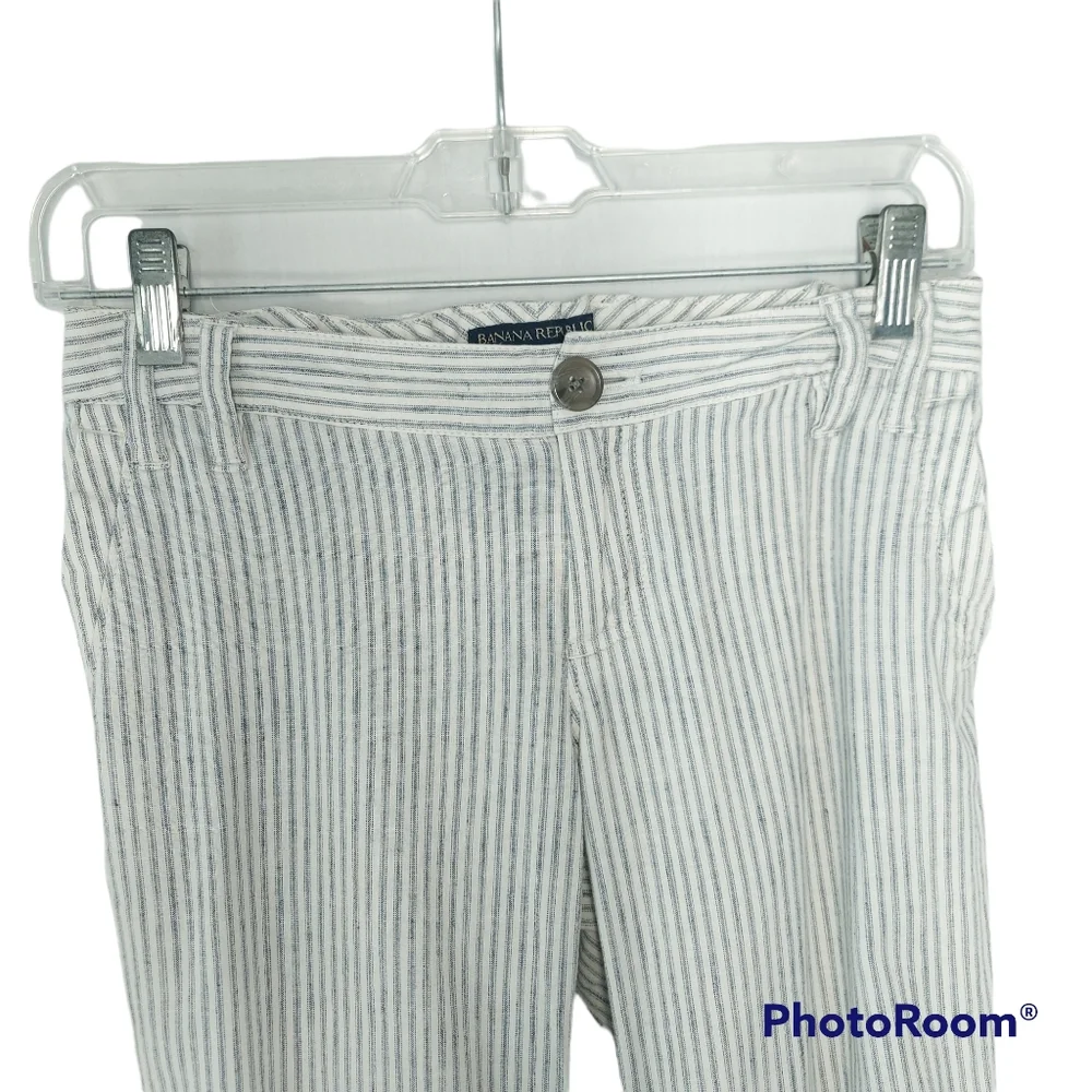 Banana Republic Striped Linen + Cotton Blend Pants